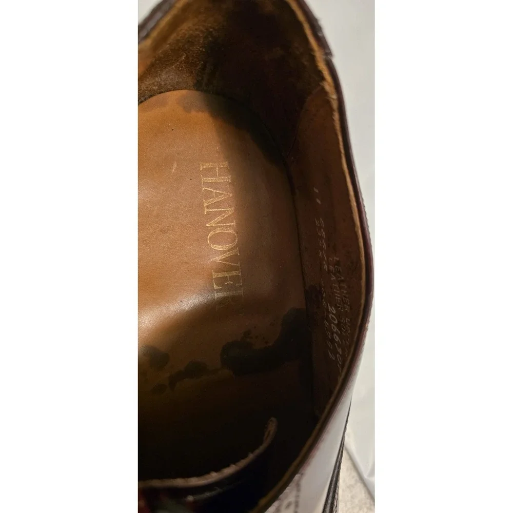 Hanover Comfort‎ Plus Vintage  Men's Leather Wingtip Shoes Sz 11  Made In USA
